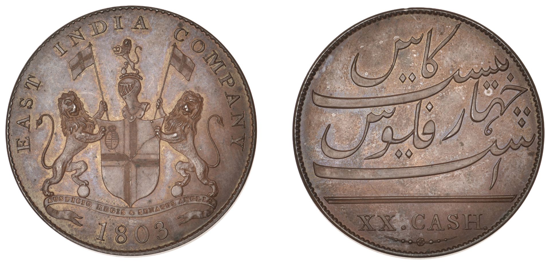 East India Company, Madras Presidency, European Minting, 1803-8, Soho, bronzed-copper Proof...