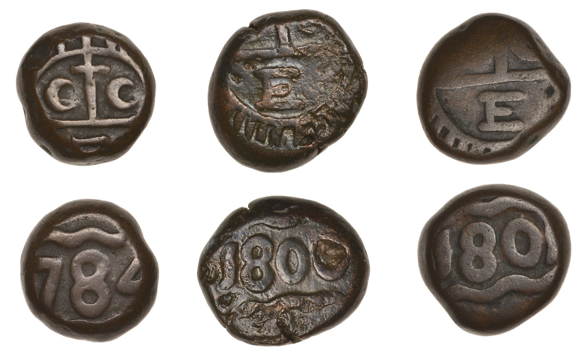 East India Company, Madras Presidency, Early coinages, copper Dudus or 10 Cash (3), second i...