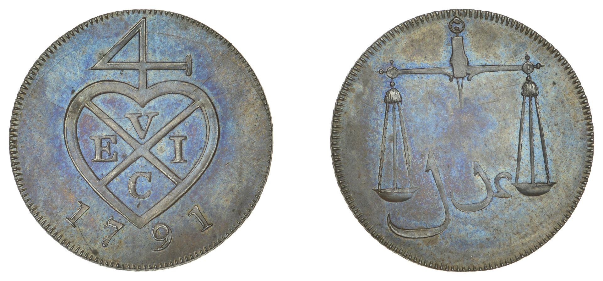 East India Company, Bombay Presidency, European Minting, 1791-4, Soho, bronzed-copper Proof...