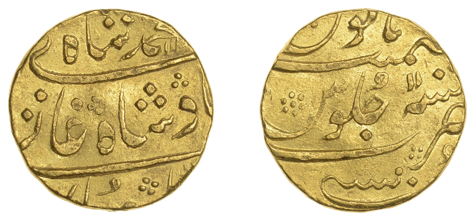 East India Company, Bombay Presidency, Early coinages: Mughal style, gold Mohur in the name...