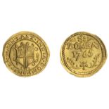 East India Company, Bombay Presidency, Early coinages: English design, gold Quarter-Mohur, 1...