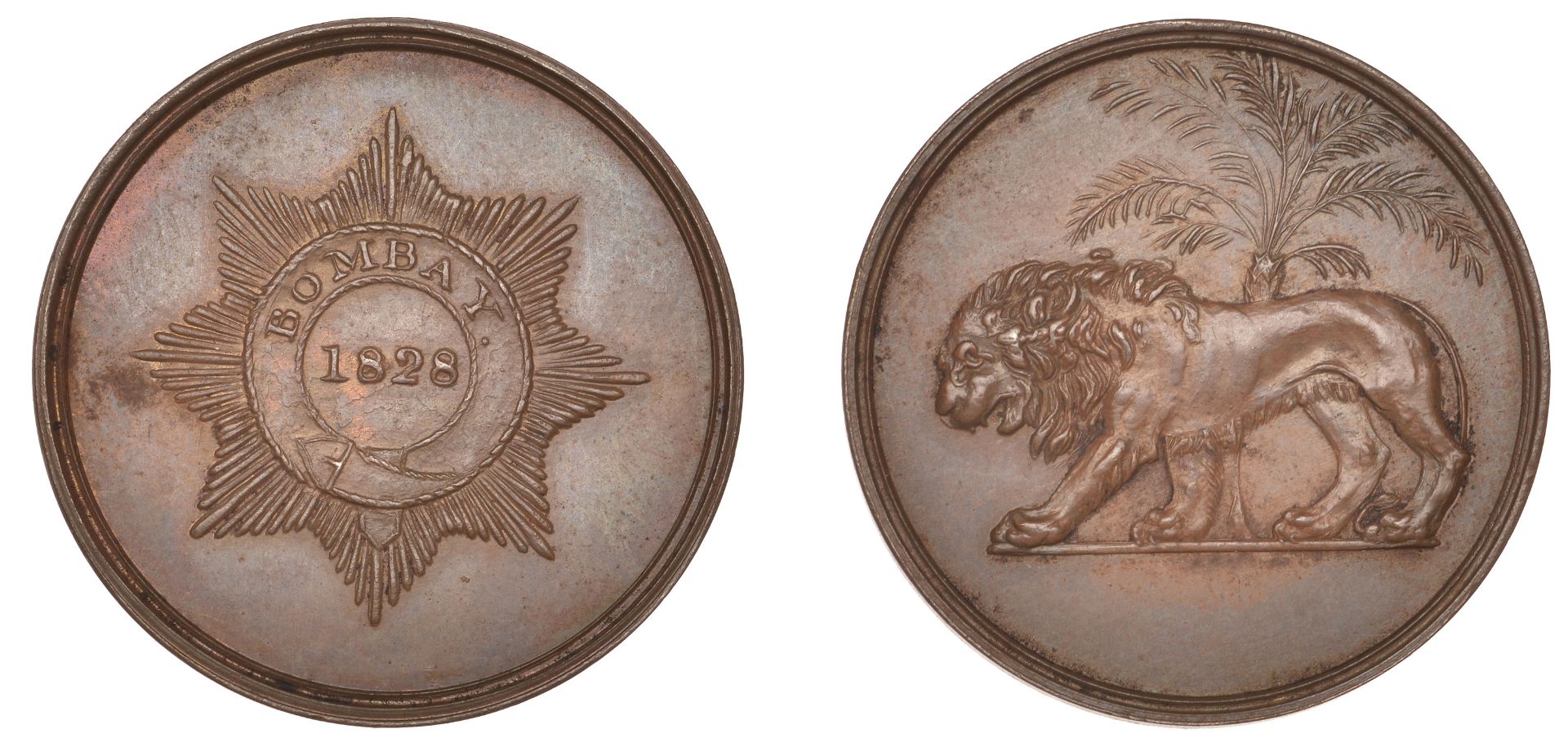 East India Company, Bombay Presidency, Later coinages: English design, copper Pattern Mohur,...