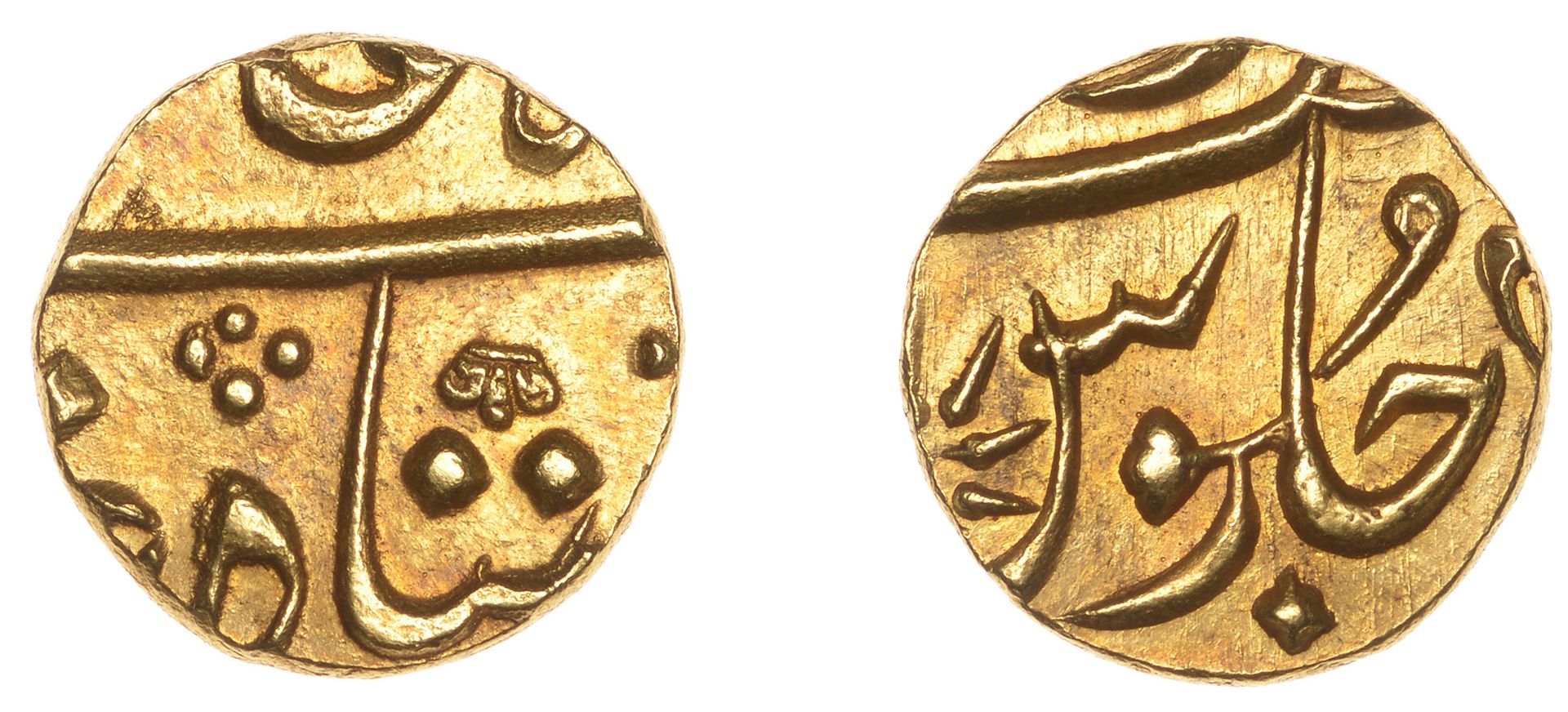 East India Company, Bombay Presidency, Later coinages: Moghul style, gold Panchia or Third-M...