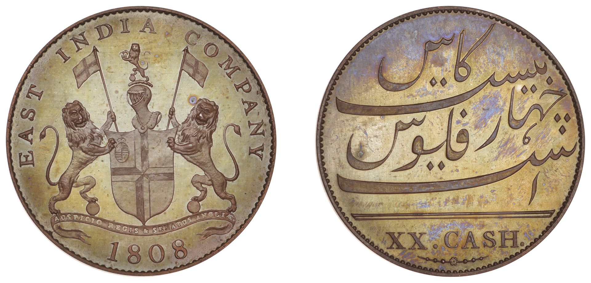 East India Company, Madras Presidency, European Minting, 1803-8, Soho, bronzed-copper Proof...