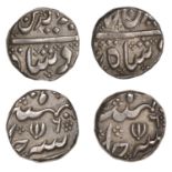 East India Company, Madras Presidency, Early coinages: Mughal style, Arkat, silver Rupees (2...