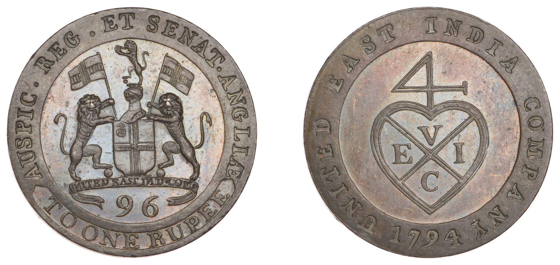 East India Company, Madras Presidency, Northern Circars: European style coinages, Soho, copp...