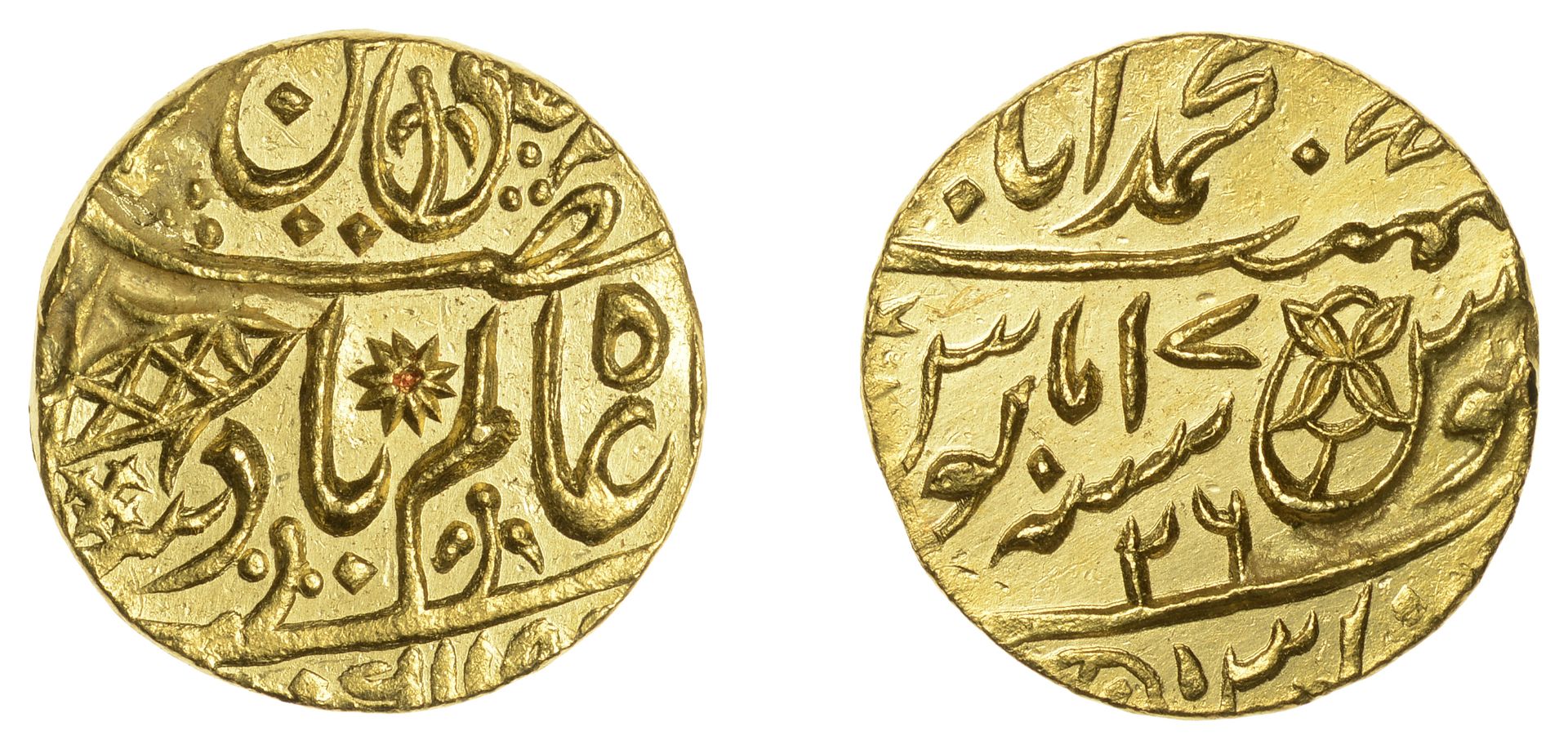 East India Company, Bengal Presidency, Benares Mint: First phase, gold Mohur in the name of...