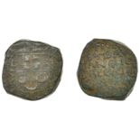 East India Company, Bombay Presidency, Early coinages: English design, copper Copperoon, typ...