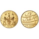 East India Company, Madras Presidency, European Minting, 1803-8, Soho, gilt-copper Proof 20...