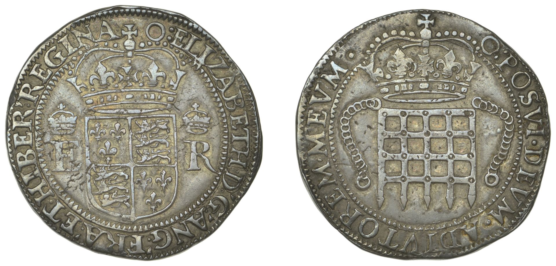 East India Company, Portcullis issues, Elizabeth I (1558-1603), silver Four Testerns or Half...