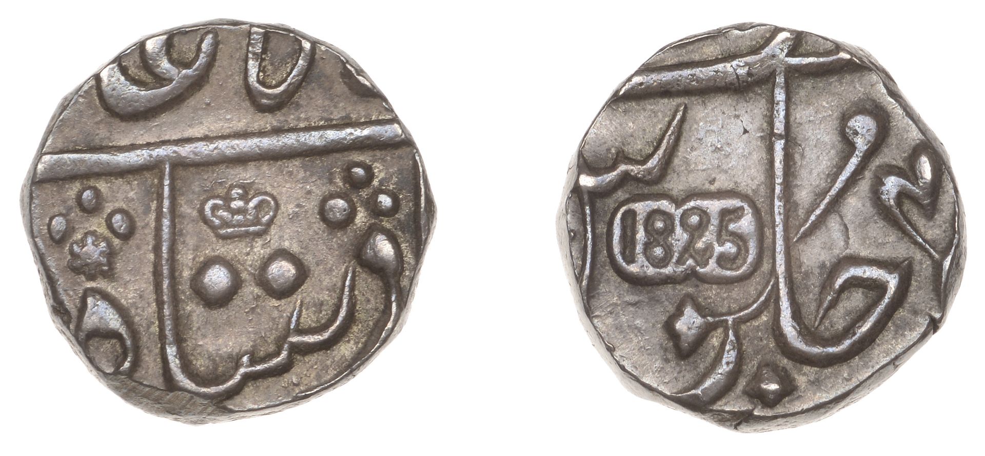 East India Company, Bombay Presidency, Later coinages: Moghul style, silver Half-Rupee, Bomb...