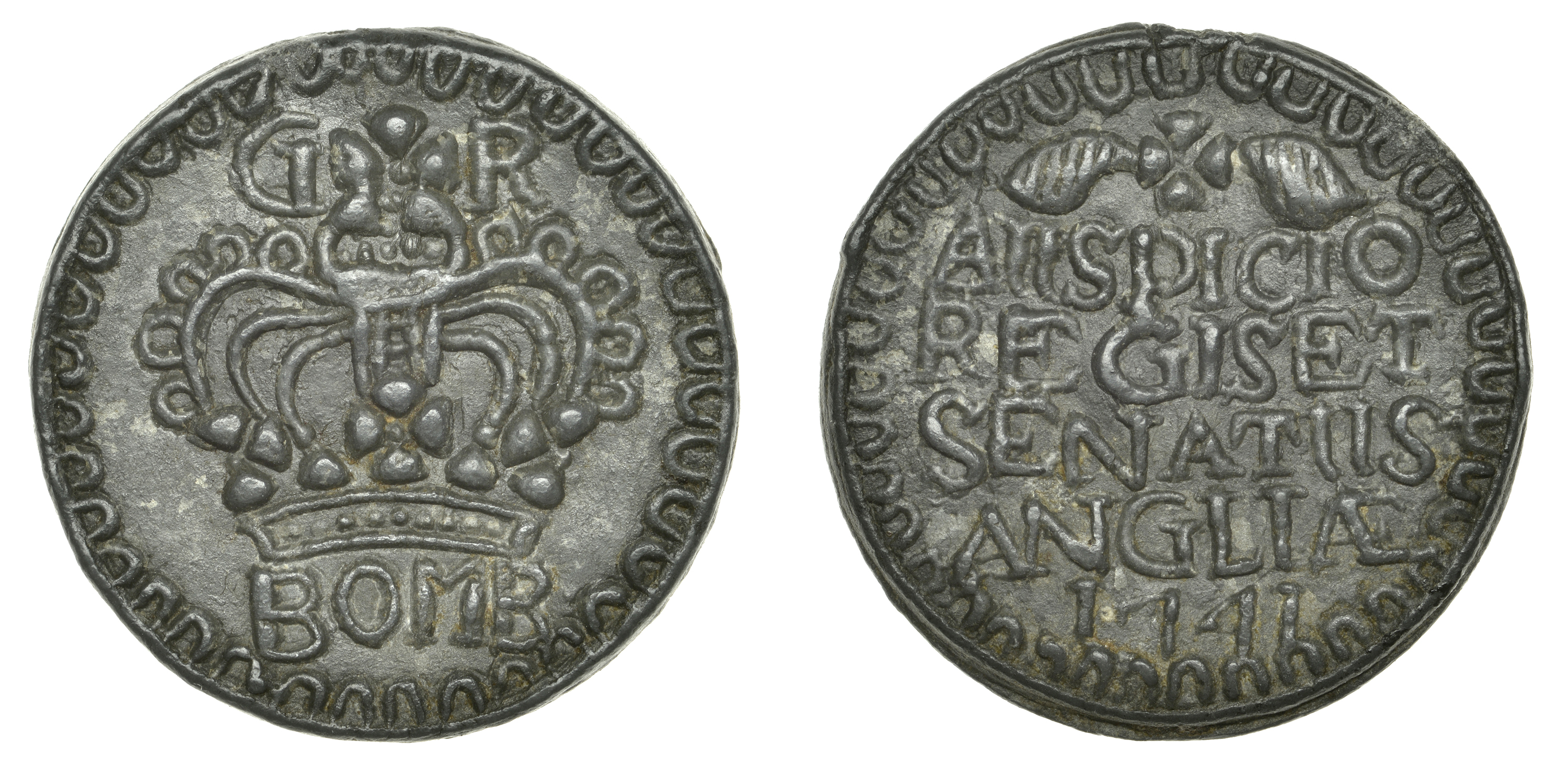 East India Company, Bombay Presidency, Early coinages: English design, zinc Double-Pice, 174...