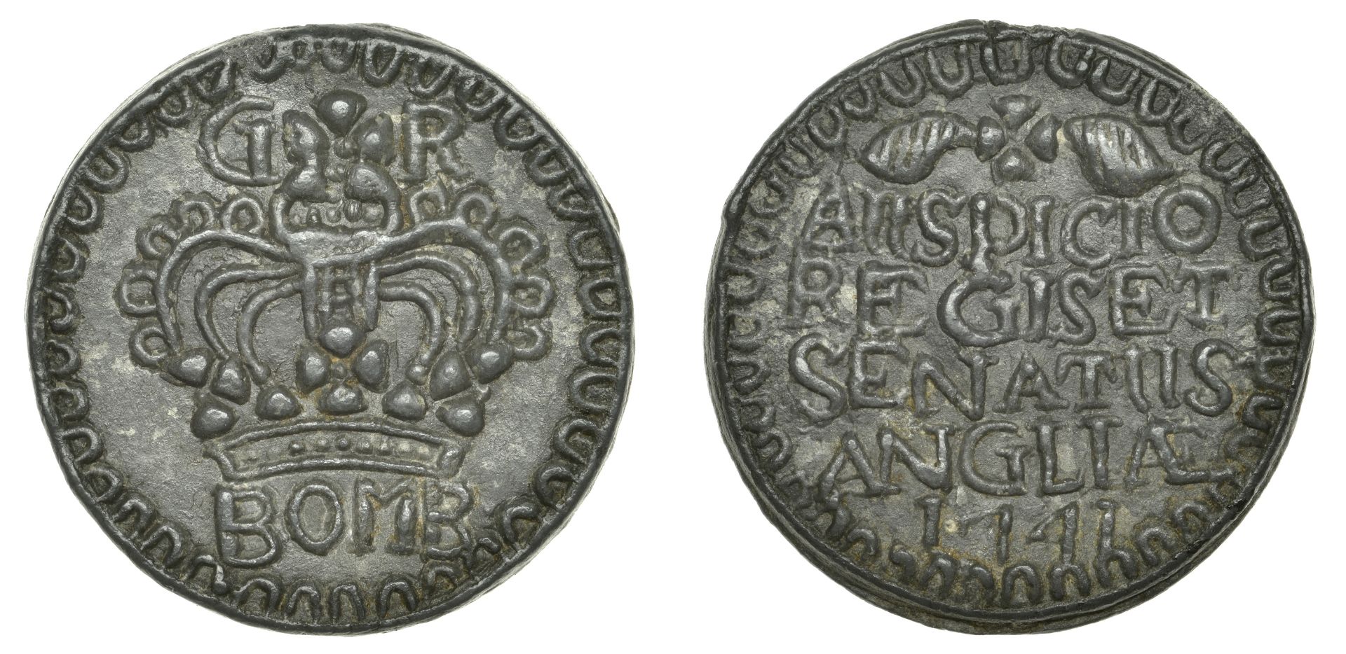 East India Company, Bombay Presidency, Early coinages: English design, zinc Double-Pice, 174...