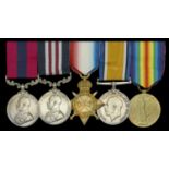 A fine Great War D.C.M., M.M. group of five awarded to Sergeant Joseph Thelwell, 4th (Denbig...