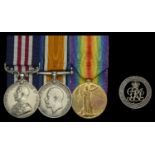 A Great War M.M. group of three awarded to Battery Quartermaster Sergeant W. Benson, Canadia...