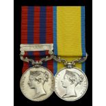 Pair: Sick Berth Attendant Richard Knott, Royal Navy India General Service 1854-95, 1 cl...