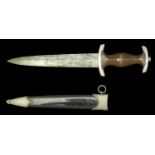 A German Second World War S.A. Dagger. An NSKK dagger, heavily stained blade, RZM M79 with...