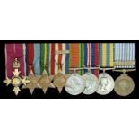 A rare Second War 'North-West Europe operations' O.B.E. group of eight awarded to Commander...