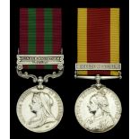 Pair: Sepoy Amian Singh, 1st Sikh Infantry India General Service 1895-1902, 1 clasp, Punj...