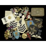 Miscellaneous Militaria. A miscellaneous selection, comprising various Cloth badges, includ...
