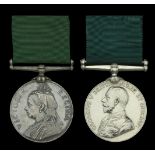 Volunteer Force Long Service Medal, V.R., unnamed as issued; Volunteer Force Long Service Me...