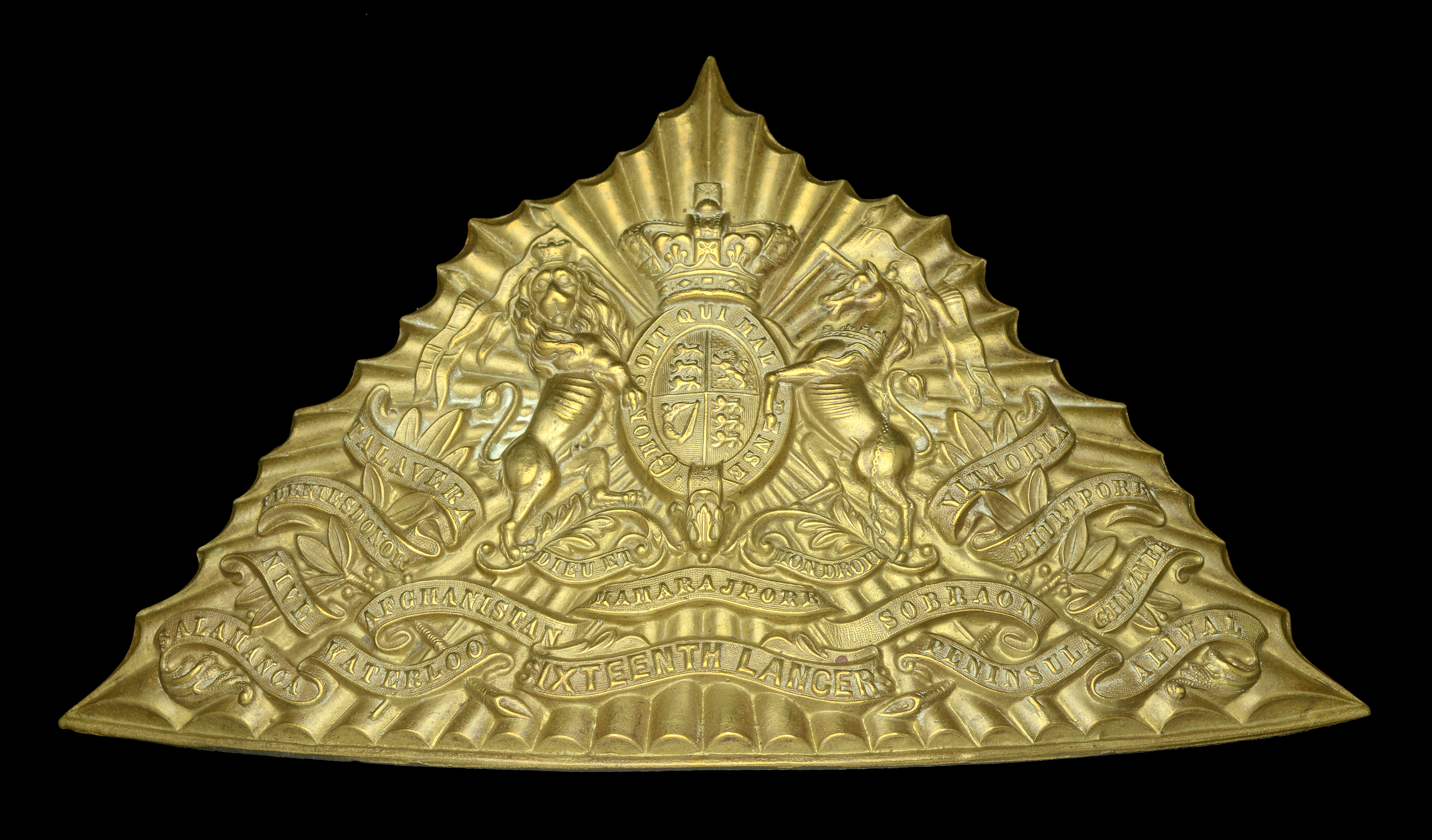 16th (The Queen's) Lancers Other Ranks Full Dress Lance Cap Plate.â€¨A good quality die-stampe...