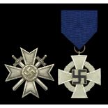 Germany, Third Reich, War Merit Cross, First Class, with crossed swords, unmarked; Faithful...