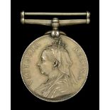 Volunteer Force Long Service Medal, V.R. (Sergt. R. Marshall. Q.R.V.B.) engraved naming, goo...