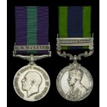 Pair: Private K. R. Rockall, Royal Berkshire Regiment General Service 1918-62, 1 clasp, N...