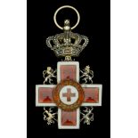 Netherlands, Kingdom, Cross of Merit of the Dutch Red Cross, 63mm including crown suspension...