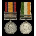Pair: Private O. Badby, Royal Berkshire Regiment Queen's South Africa 1899-1902, 3 clasps...