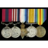 A Great War 'Boesinghe, July 1917' D.C.M. and 1916 M.M. group of five awarded to Sergeant T....