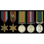 Five: Sergeant D. H. Day, The Buffs 1939-45 Star; Burma Star; Defence and War Medals 1939...