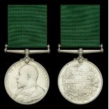 Volunteer Force Long Service Medal, E.VII.R. (1397 Serjt: K. Grigor. 1st. V.B. Seaforth Hdrs...