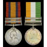 Queen's South Africa 1899-1902, 2 clasps, South Africa 1901, South Africa 1902 (7896 Pte. H....