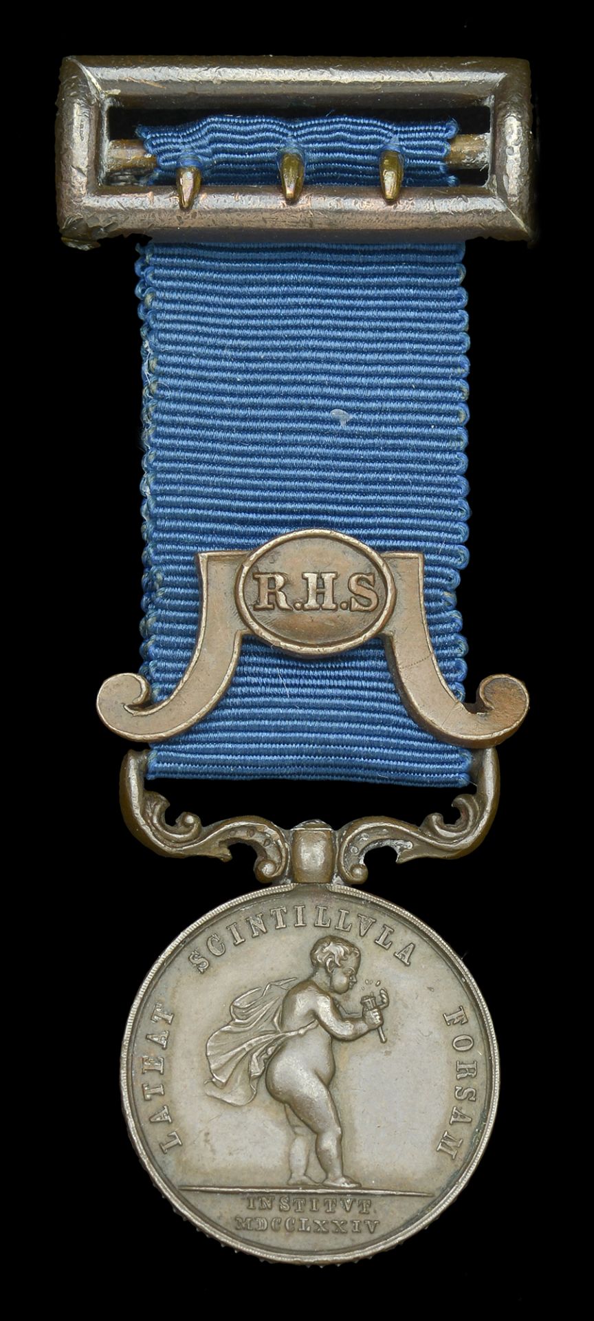 Royal Humane Society, bronze medal, with Second Award Bar, the edge contemporarily engraved...