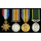 Four: Corporal J. T. Champs, East Kent Regiment 1914-15 Star (1682 Pte. J. T. Champs. E....