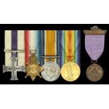 A Great War 1916 'Western Front' M.C. group of four awarded to Captain J. P. Harvey, Canadia...