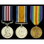 A Great War 'Passchendaele Ridge' M.M. group of three awarded to Sergeant E. A. Hammond, 42n...