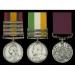 Pair: Sergeant Cook A. Naish, East Kent Regiment Queen's South Africa 1899-1902, 4 clasps...