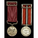 Manchester City Police Medal for Bravery, silver, with top Hunt & Roskell silver riband buck...