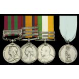 Three: Corporal l. Barnett, East Kent Regiment India General Service 1895-1902, 1 clasp,...