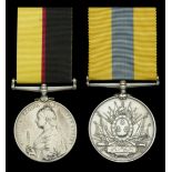 Pair: Private H. Blinko, East Kent Regiment, who received a rare pair of Sudan medals for se...