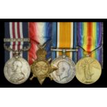 A Great War 'Western Front' M.M. and Second Award Bar group of four awarded to Lance-Corpora...