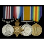 A Great War 'Western Front' M.M. group of four awarded to Lance-Sergeant H. Alsing, 7th Batt...