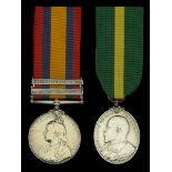 Pair: Corporal T. Buss, East Kent Regiment Queen's South Africa 1899-1902, 2 clasps, Cape...