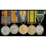 Five: Sergeant F. Tuck, Hampshire Regiment Queen's South Africa 1899-1902, 4 clasps, Cape...