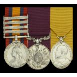 The outstanding and extremely rare 'double long service' group of three awarded to Regimenta...