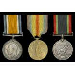 Three: Gunner A. Hudson, Royal Garrison Artillery British War and Victory Medals (29725...