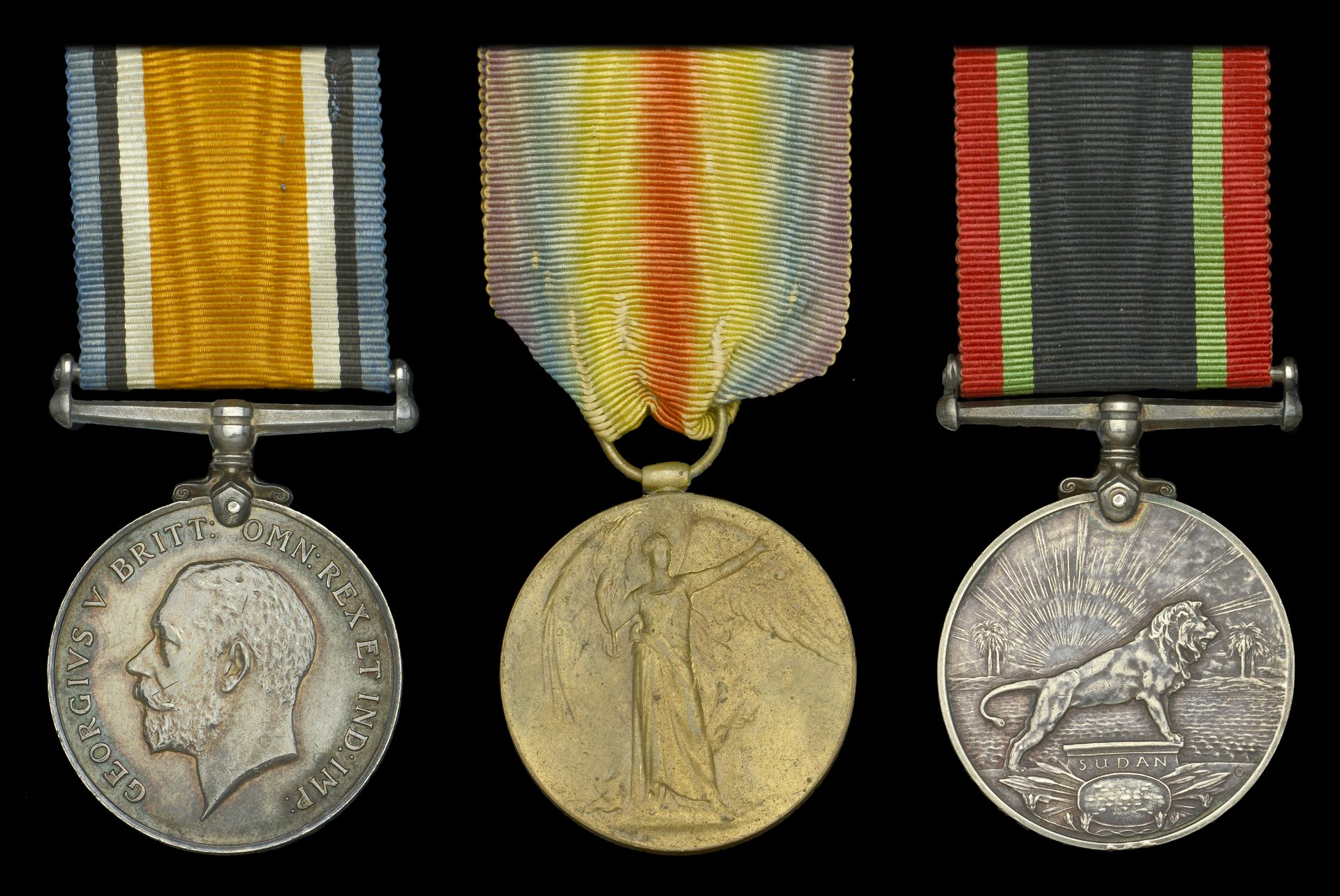 Three: Gunner A. Hudson, Royal Garrison Artillery British War and Victory Medals (29725...